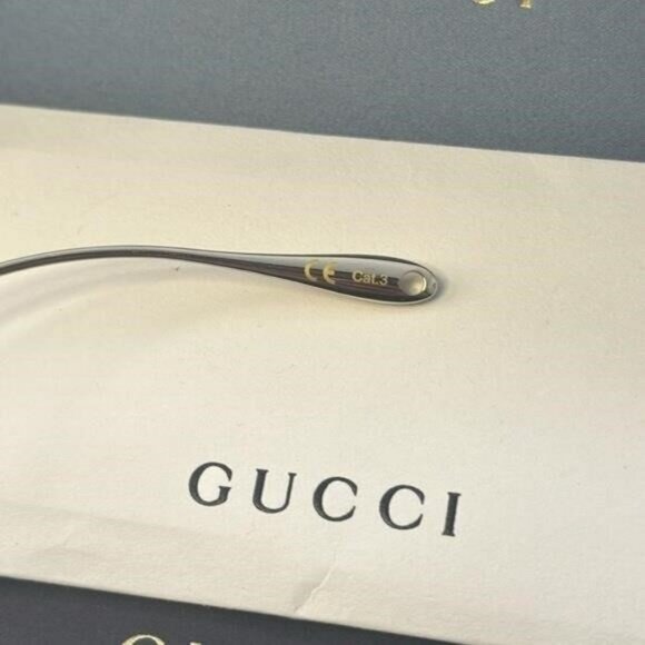 💯 - New Authentic GUCCI GG1031S-001 59 Sunglass Woman Metal Gold-Gold-Grey - Picture 8 of 13
